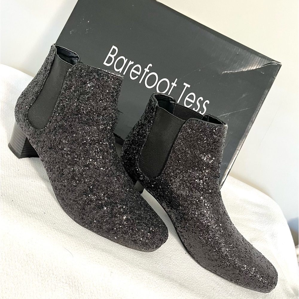 12M Black Dazzle Glitter Chelsea Boot